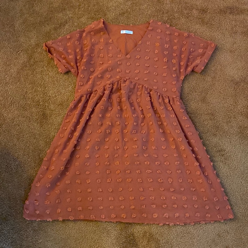 Burnt Orange Babydoll Dress - Women’s